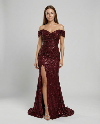 Damen Off-Shoulder Abendkleid Elegantes - Eveloria