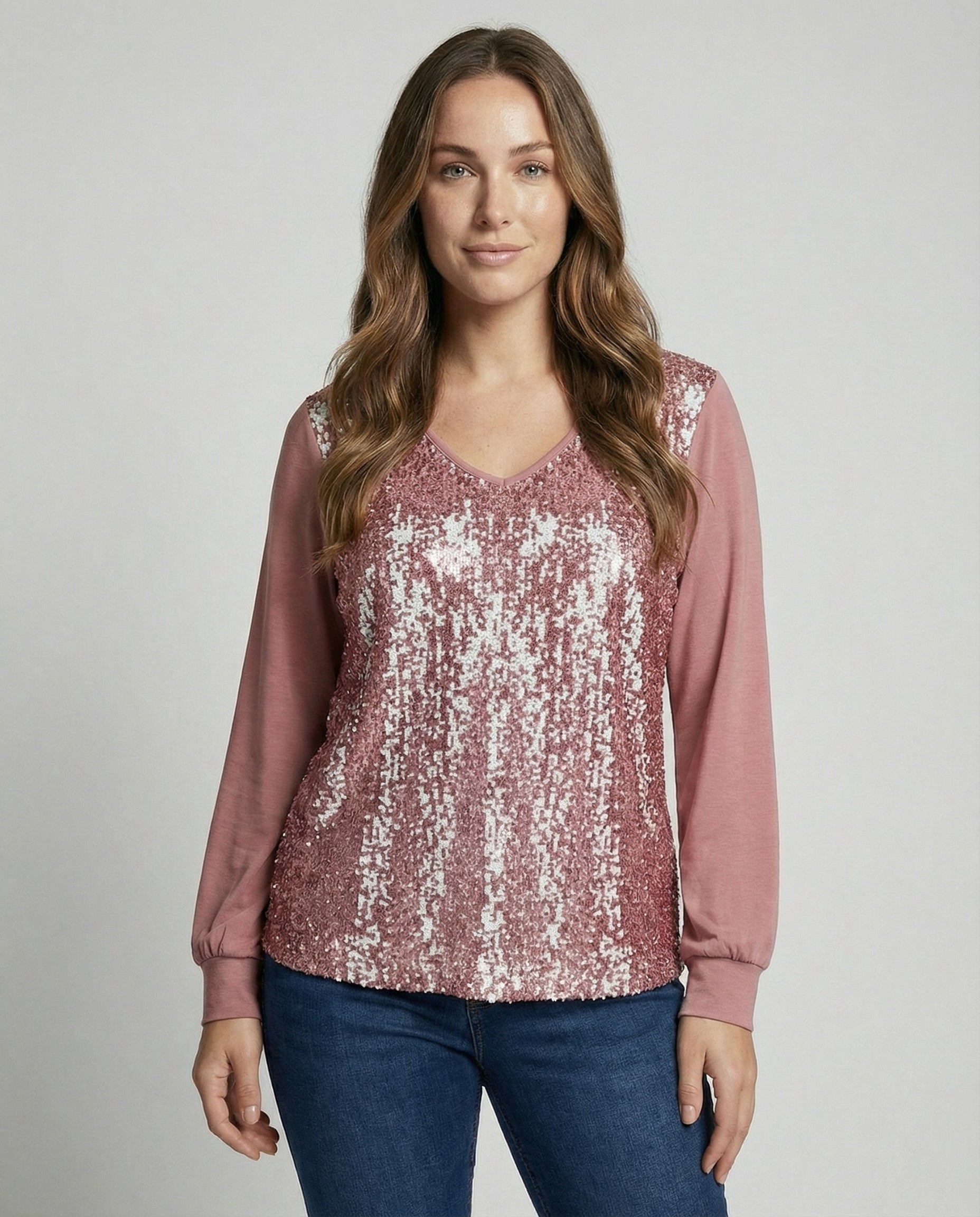 Damen Glitzer Bluse Schlicht - Eveloria