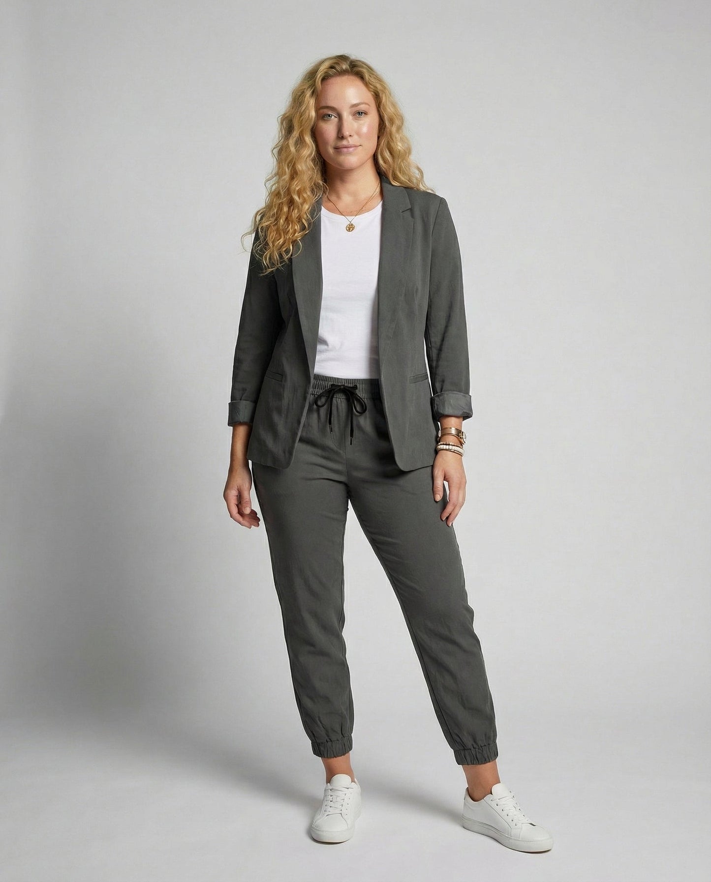 Damen Blazer Jogger Set Elegantes - Eveloria