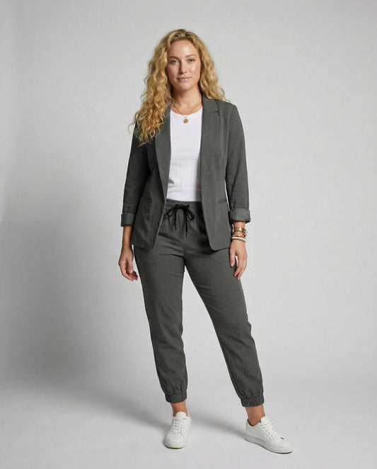 Damen Blazer Jogger Set Elegantes - Eveloria