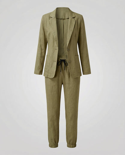 Damen Blazer Jogger Set Elegantes