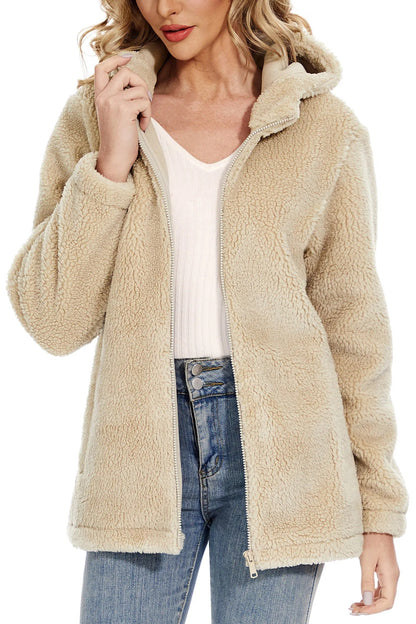 Damen Fleecejacke Kapuze