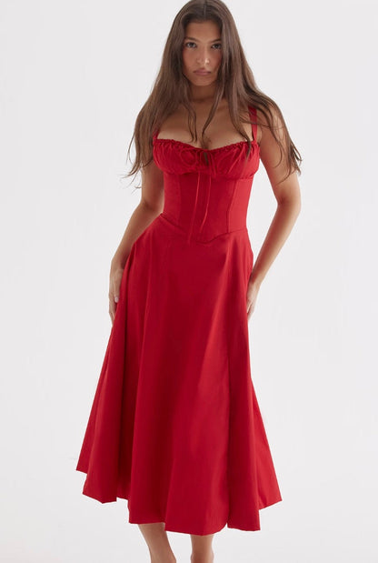 Eveloria Damen Taillenformendes Sommerkleid