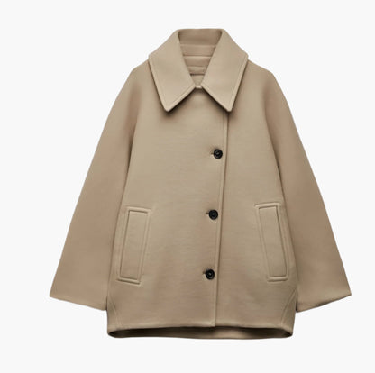 Damen Oversized Wintermantel Gerade Geschnitten