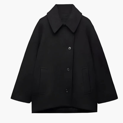 Damen Oversized Wintermantel Gerade Geschnitten