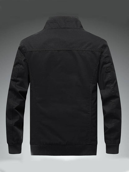 Frachtjacke | Schwarz | Reißverschluss | Herbstjacke | Herrenjacken-Chaps Herrenmode
