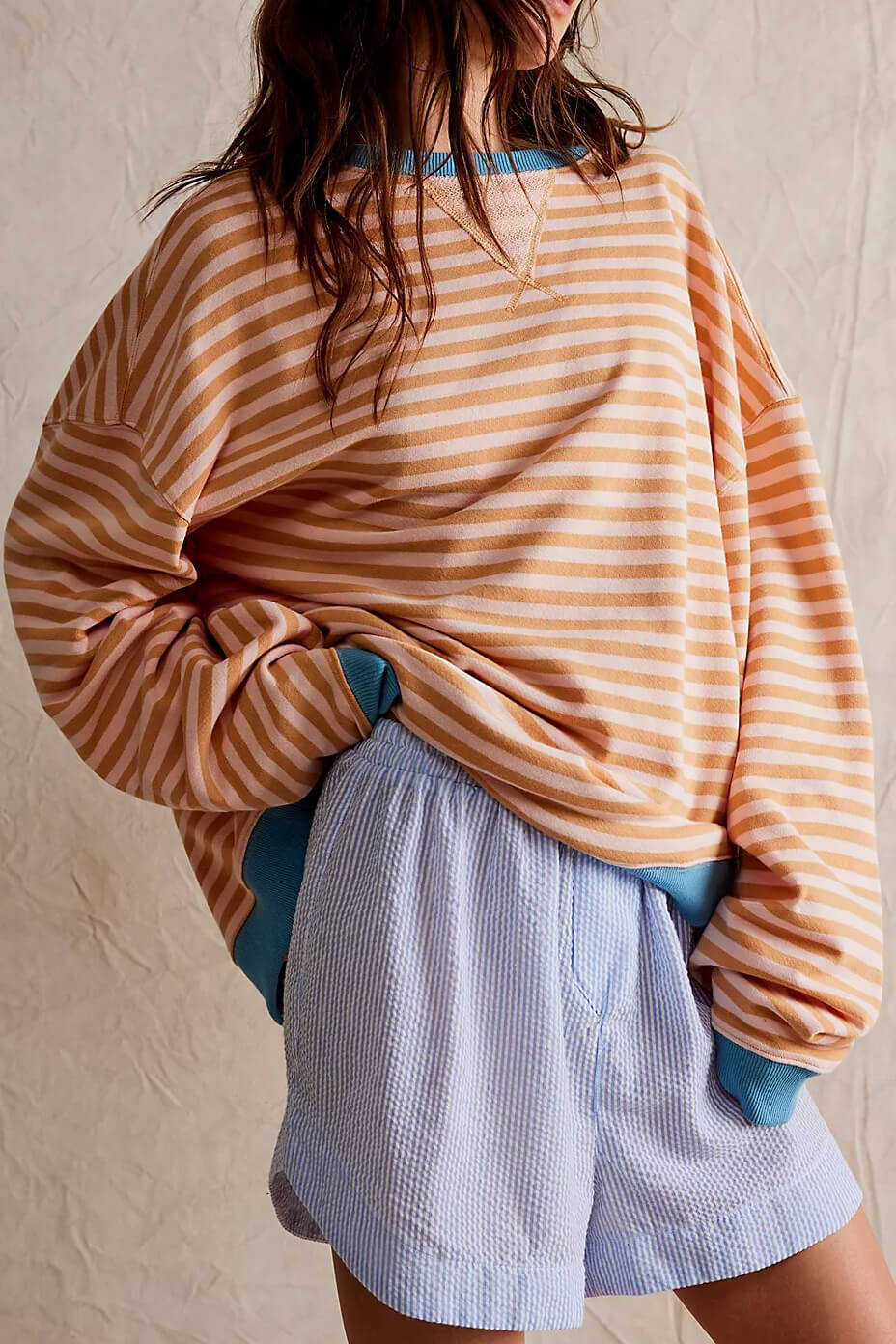 Eveloria Damen Pullover Klassisch Gestreift
