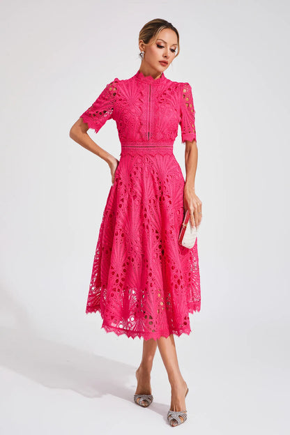 Damen Spitzen Midi Kleid Jasmin