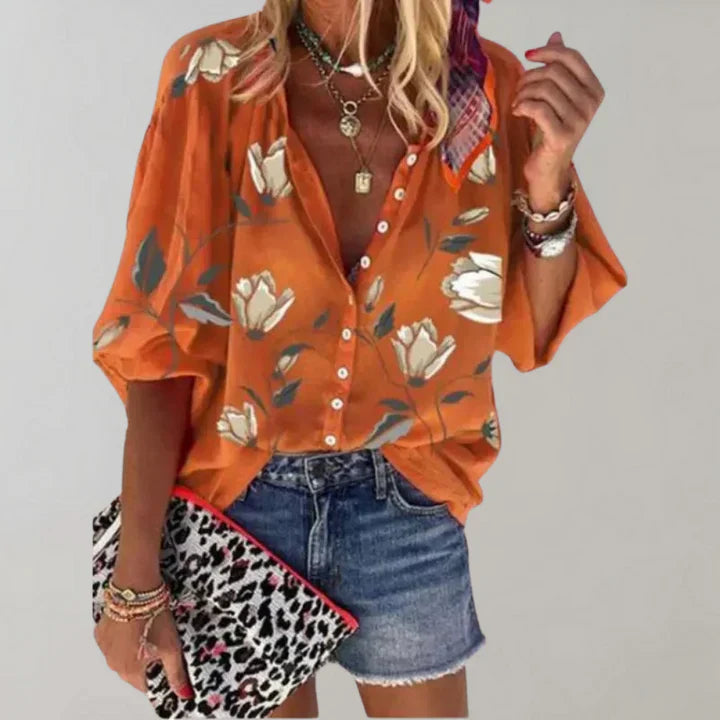Damen Blumendbluse Trendy Eveloria
