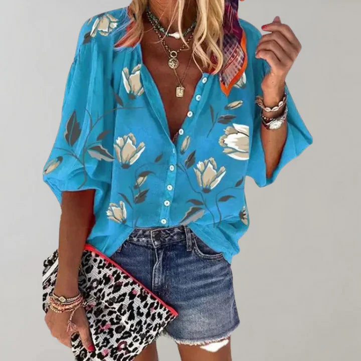 Damen Blumendbluse Trendy Eveloria