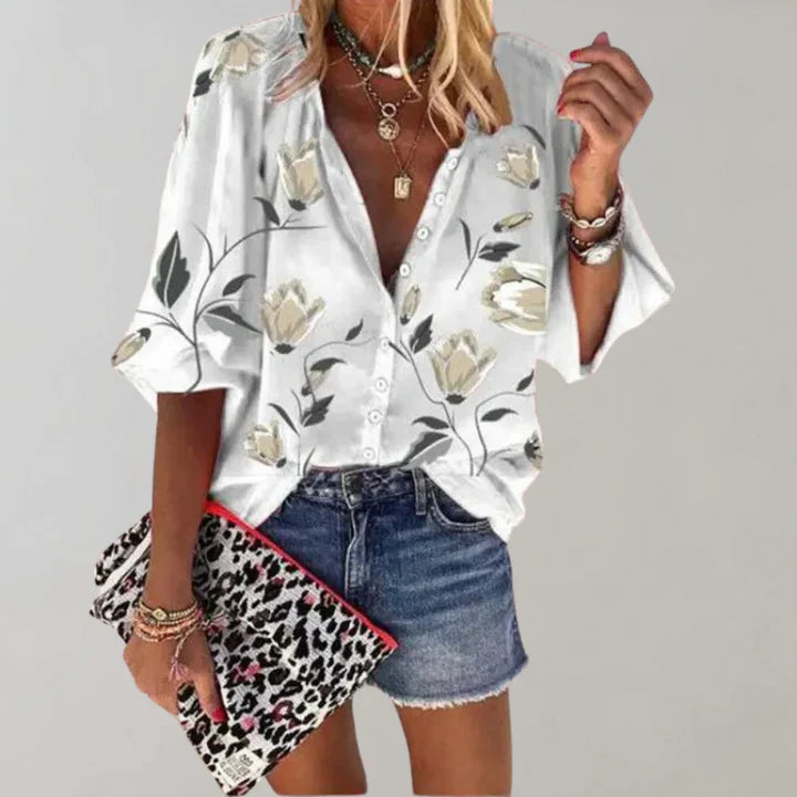 Damen Blumendbluse Trendy Eveloria