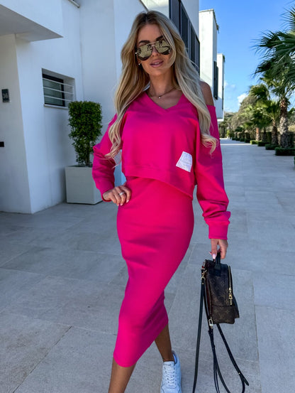 Eveloria Damen Sweatshirt-Kleid-Set