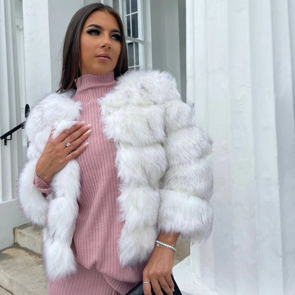 Damen Faux-Fur-Winterjacke Elegant