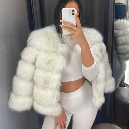 Damen Faux-Fur-Winterjacke Elegant
