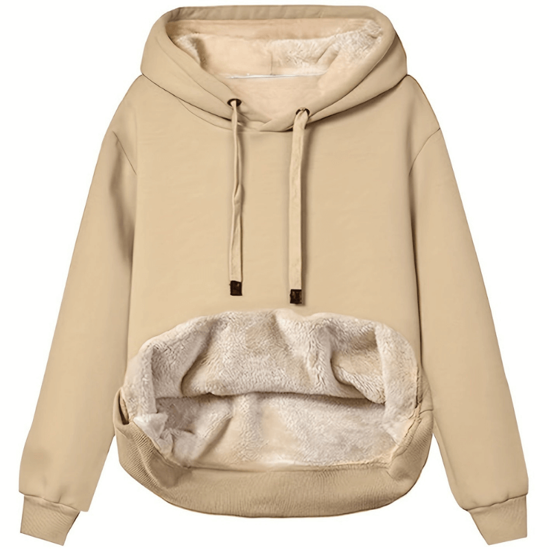 Eveloria Damen Fleecepullover Leicht Warm Beige - Eveloria