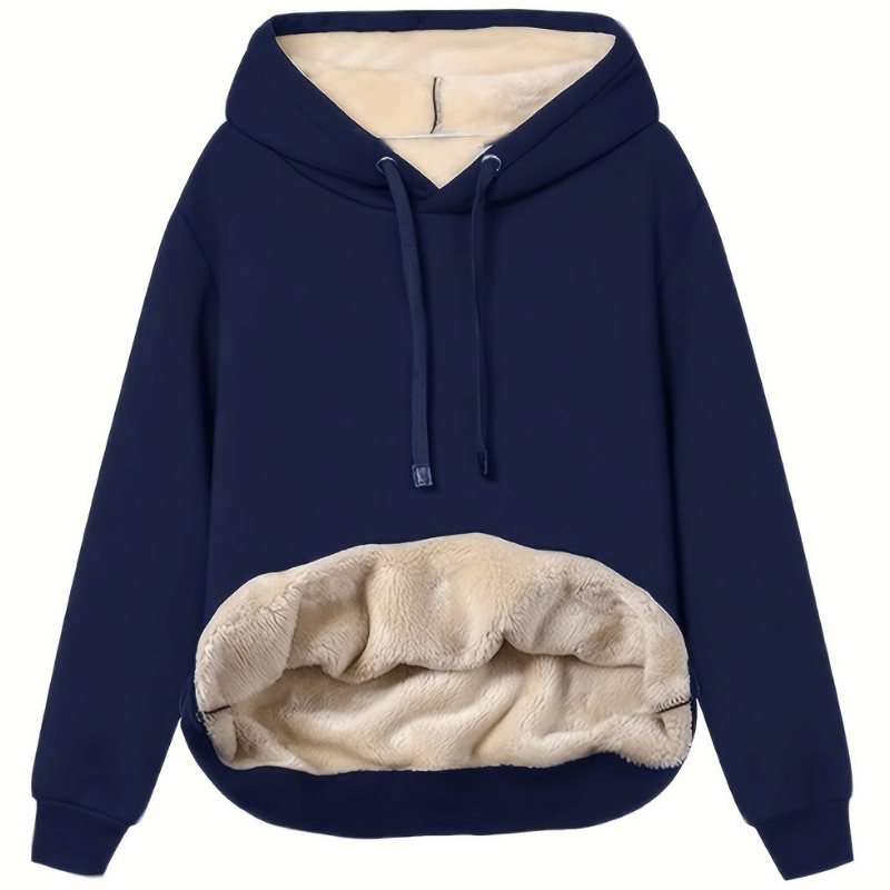 Eveloria Damen Fleecepullover Leicht Warm Beige