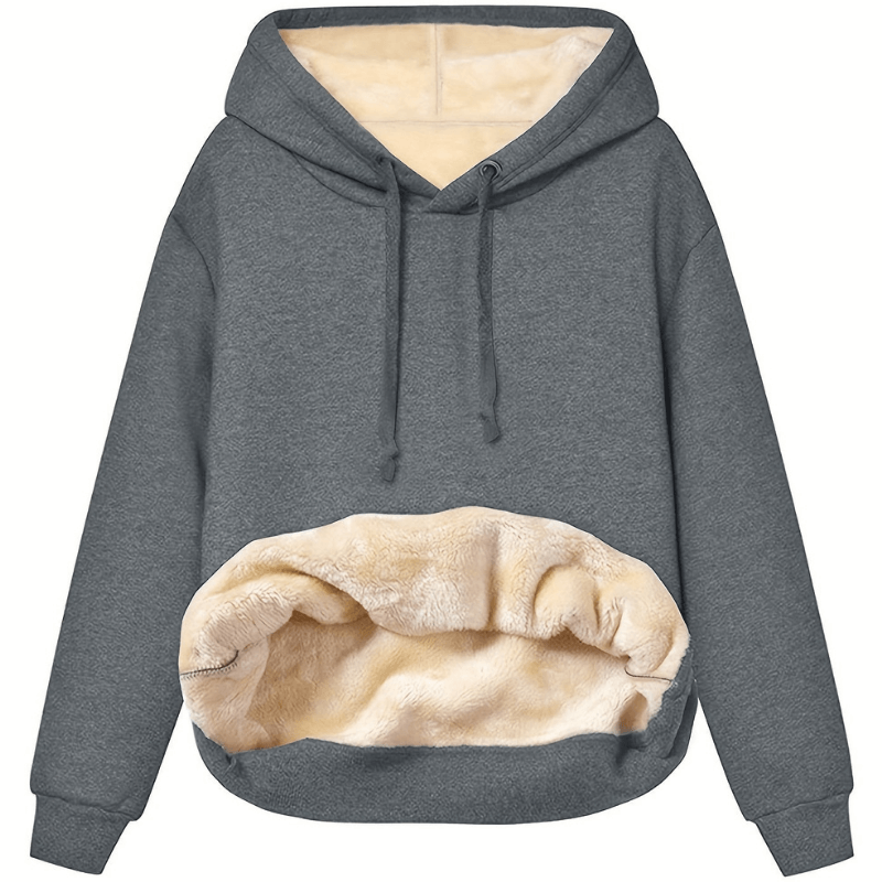 Eveloria Damen Fleecepullover Leicht Warm Beige