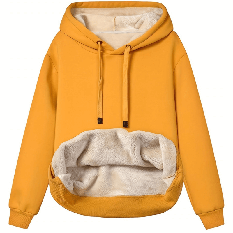 Eveloria Damen Fleecepullover Leicht Warm Beige