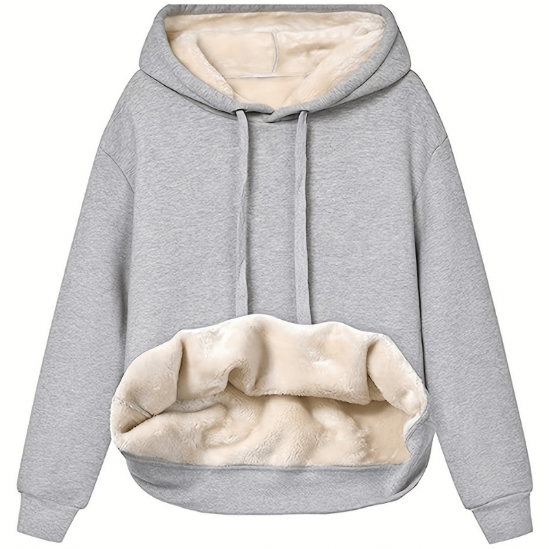 Eveloria Damen Fleecepullover Leicht Warm Beige