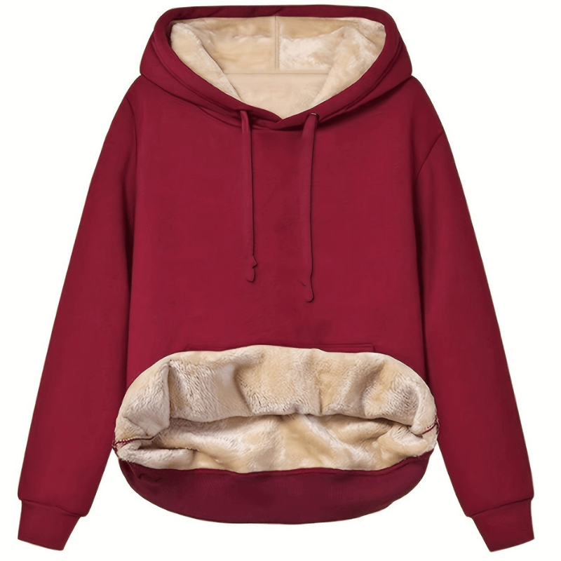 Eveloria Damen Fleecepullover Leicht Warm Beige