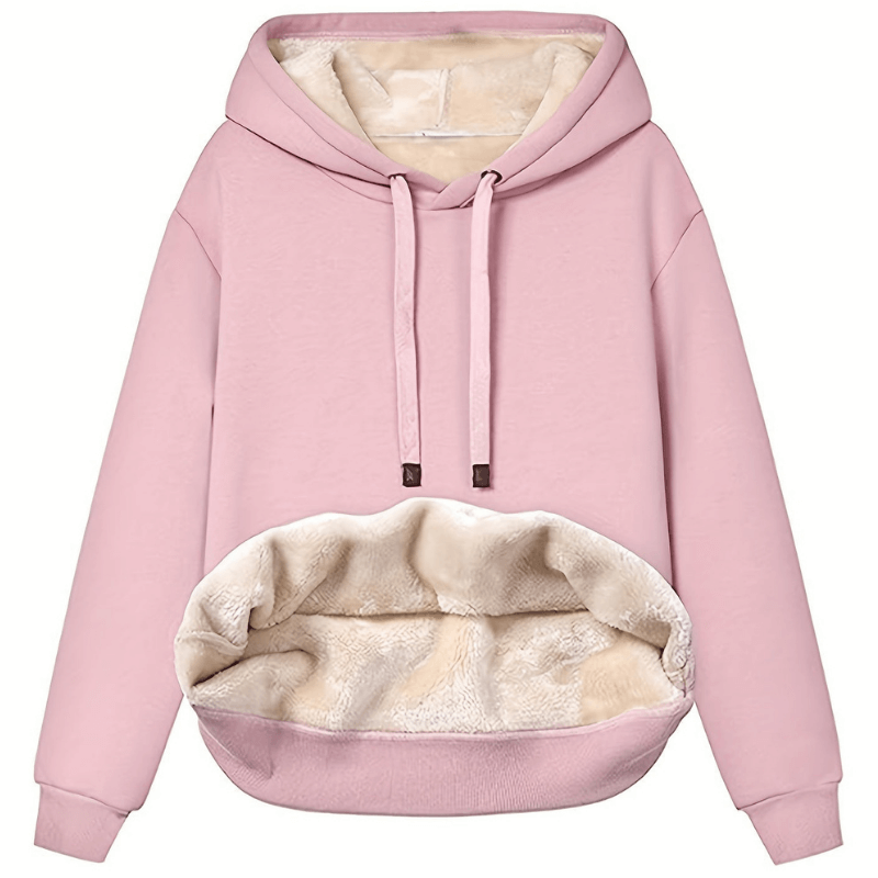 Eveloria Damen Fleecepullover Leicht Warm Beige
