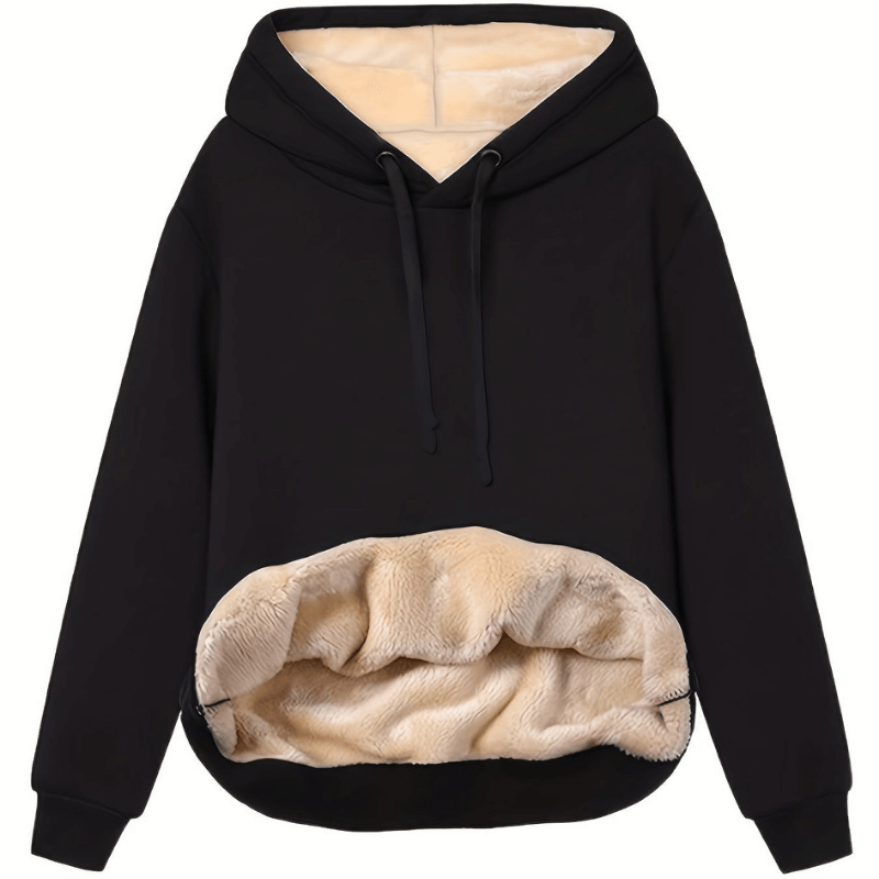 Eveloria Damen Fleecepullover Leicht Warm Beige