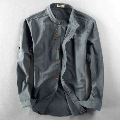 Herren Elegant Hemd Stehkragen