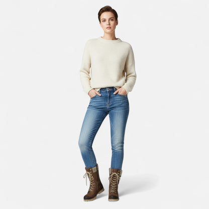 Damen Schnürstiefel Warmfutter Komfortabel