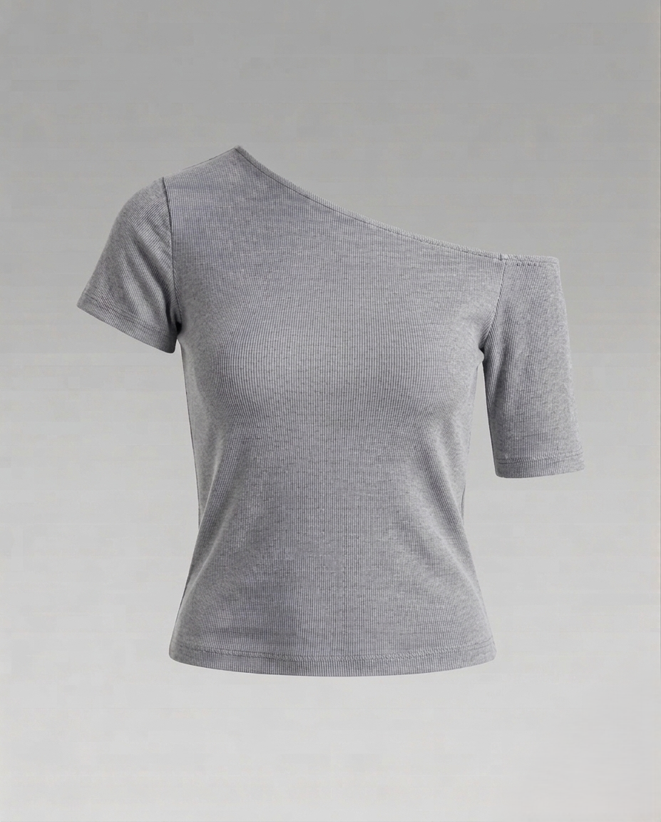 Damen Jersey- Schulterfrei Asymmetrisch