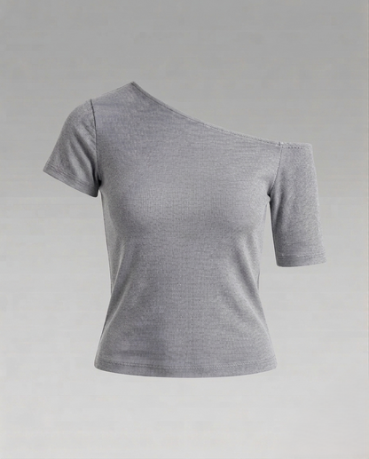 Damen Jersey- Schulterfrei Asymmetrisch