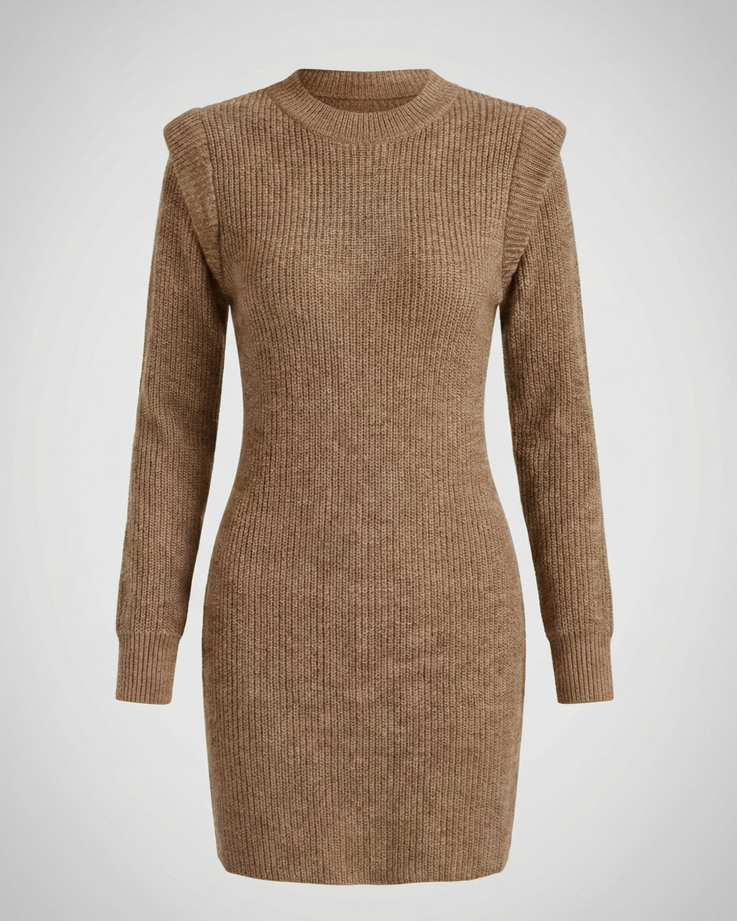 Elegantes Damen Midikleid Figurbetont Strick