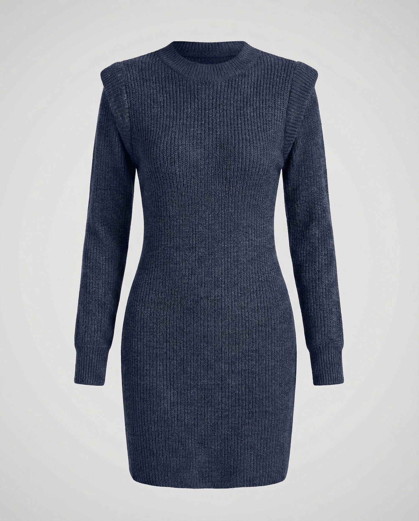 Elegantes Damen Midikleid Figurbetont Strick