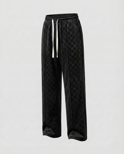Herren Karohose Jacquard Karomuster Kordelzug