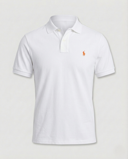 Herren Piqué Poloshirt Verdeckte Knopfleiste Mesh Beige