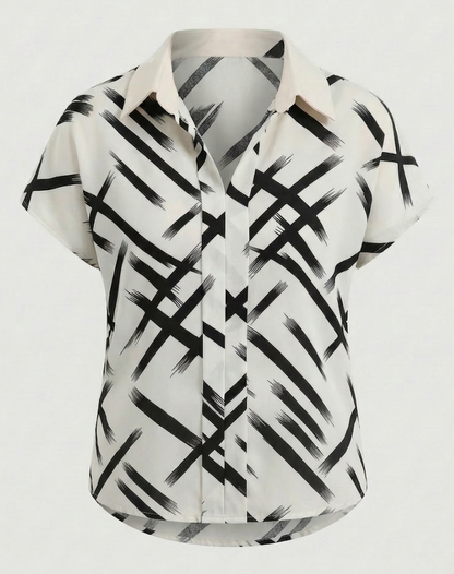 Damen Blusenshirt Seidenlook mit Muster