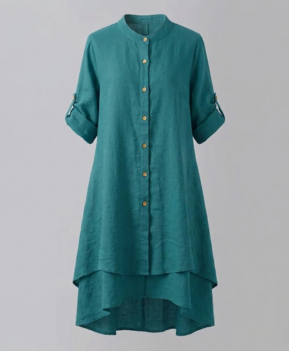 Damen Chiffon Bluse Bubikragen Doppellagiger Saum