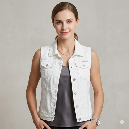 Damen Jeansweste mit Taschen und stylischem Design Eveloria