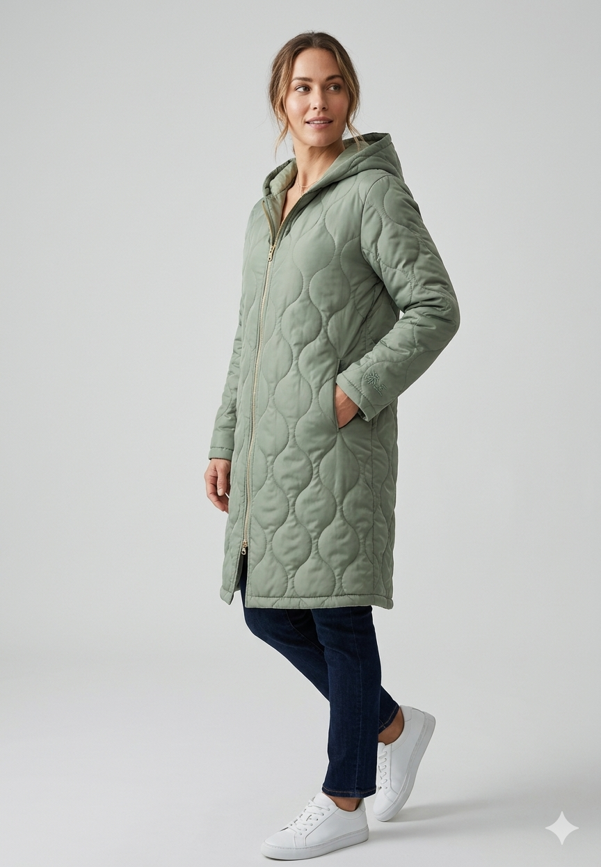 Damenschutz Jacke Gesteppt Langärmlig Kapuzenjacke Herbst Winter