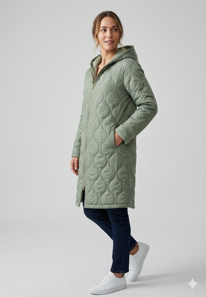 Damenschutz Jacke Gesteppt Langärmlig Kapuzenjacke Herbst Winter