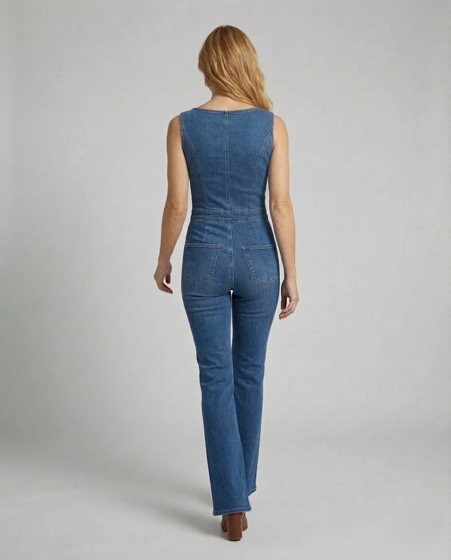 Damen Figurformende Schlagjeans Overall