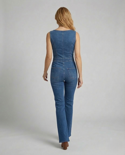 Damen Figurformende Schlagjeans Overall