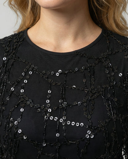 Elegantes Damenkleid mit Fransen und Pailletten