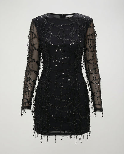 Elegantes Damenkleid mit Fransen und Pailletten