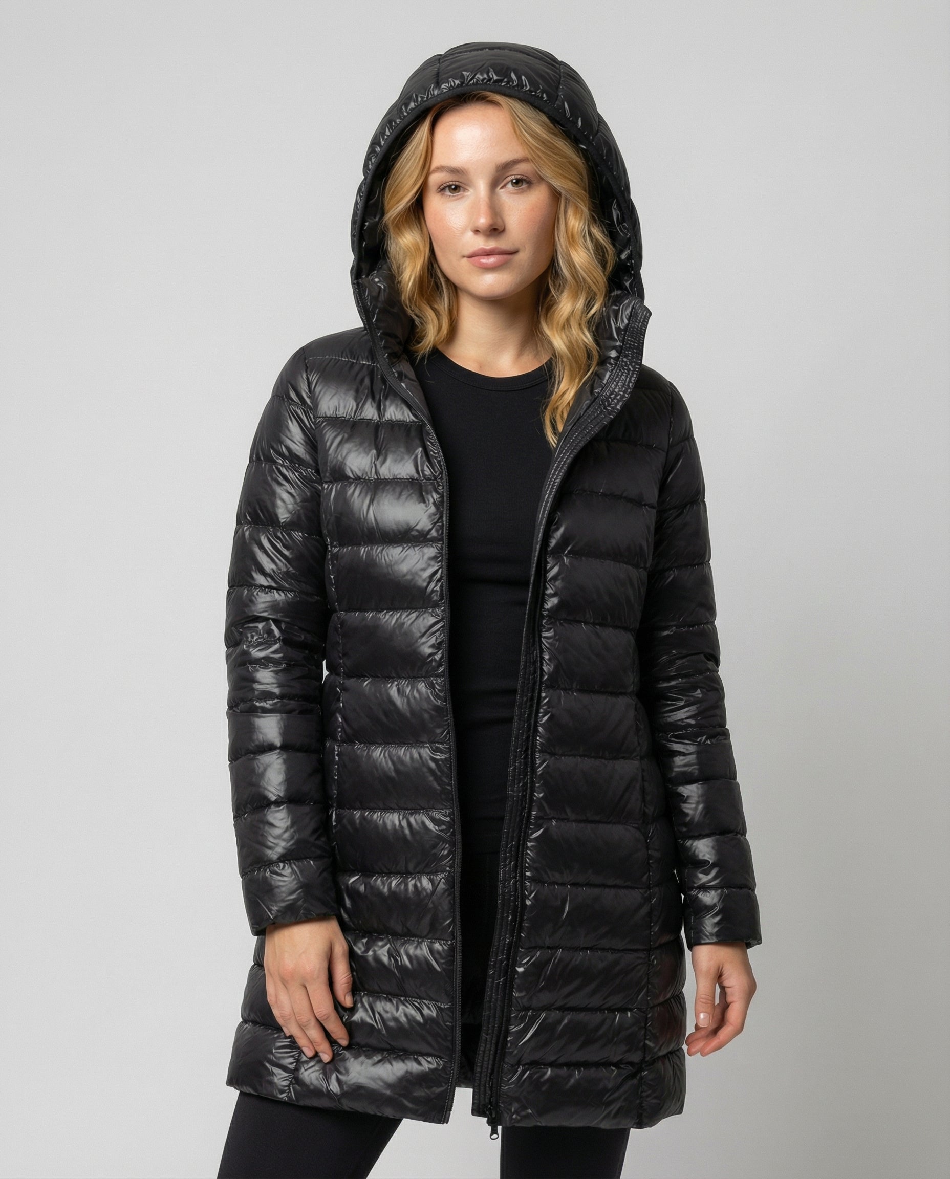 Damen Ultraleichte Daunenjacke mit Kapuze - Eveloria