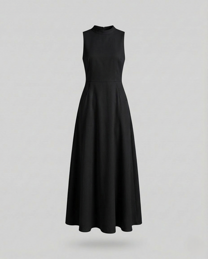 Damen Ärmelloses Maxikleid Rippoberteil