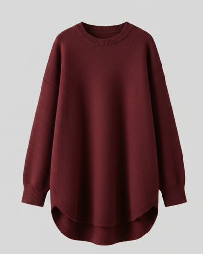 Damen Oversized Pullover Baumwolle Beige