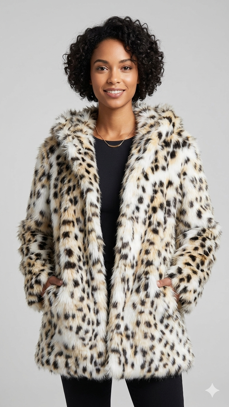 Damen Kunstfelljacke Flauschig Eveloria
