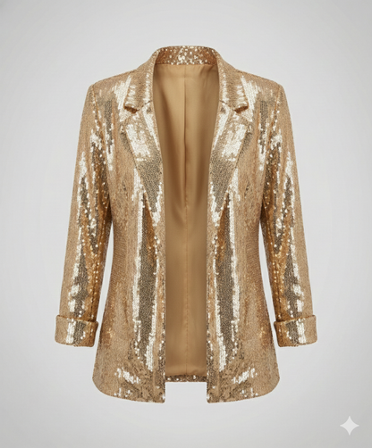 Damen Pailletten Blazer Elegant