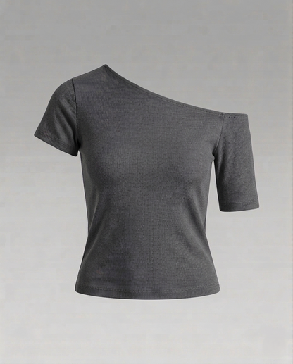 Damen Jersey- Schulterfrei Asymmetrisch