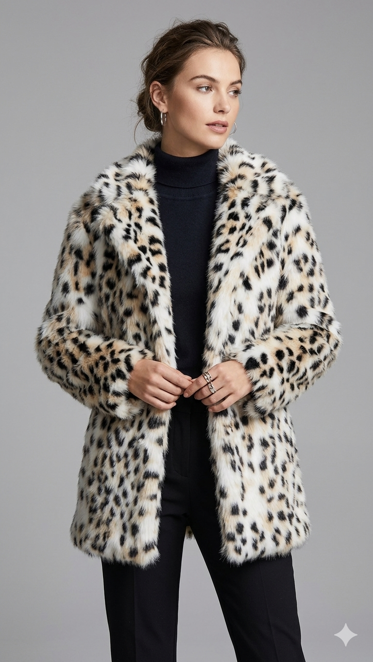Damen Kunstfelljacke Flauschig Eveloria
